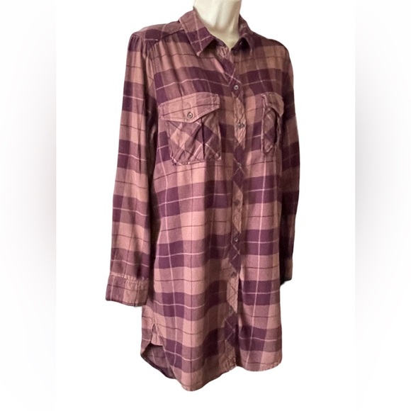 Aritzia Wilfred Free Veronika Buffalo Check Dress Size S Flannel Oversized Soft - Picture 6 of 12